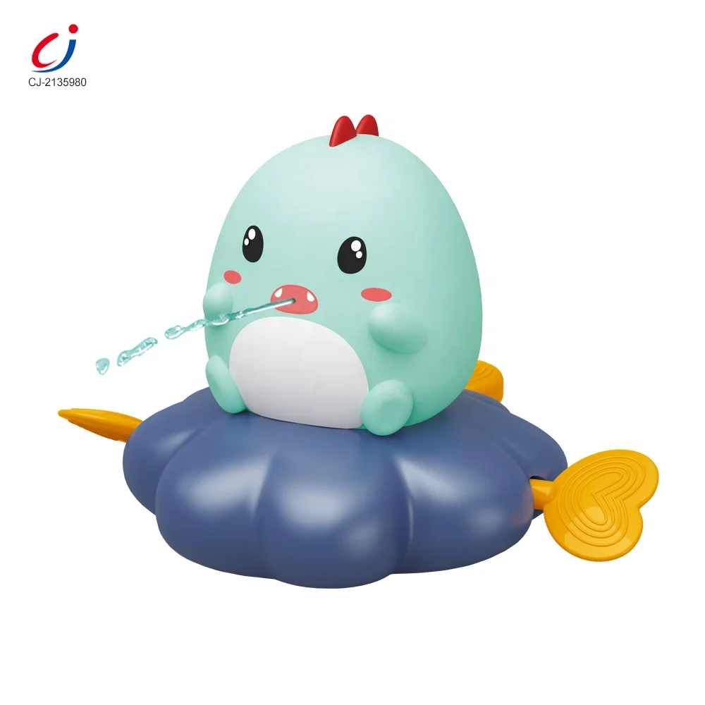 2021 Popular Swimming Shower Squeeze Spray Water Floating Bath Kids Bathtub Toy Pull Line Wind Up Tub Toys For