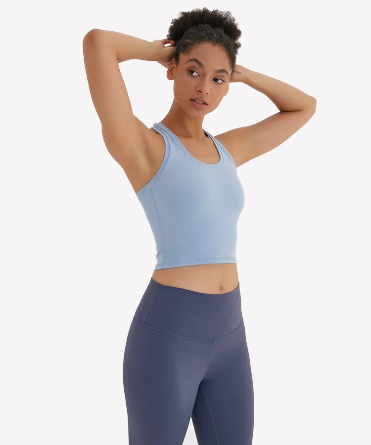 Custom Mositure Wicking Gym Tank Top Lady Light Weight Fitness Crop Top Women