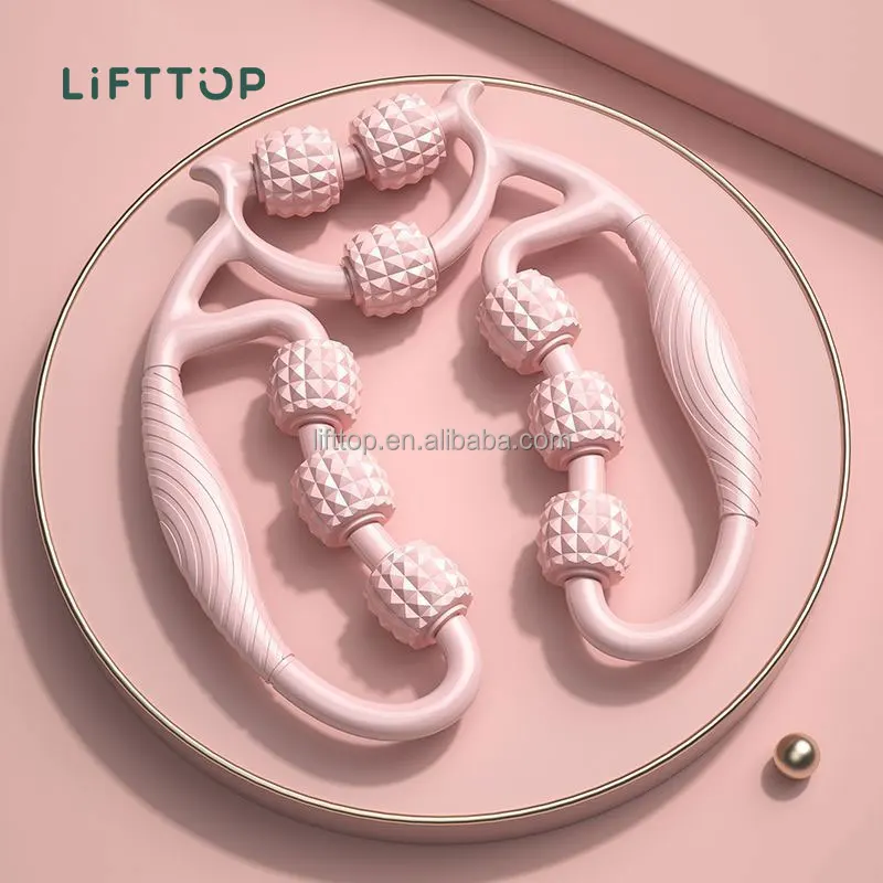 Lifttop 9 Wheels Circular Leg Clamp Massager PP Circular Leg Massager Relaxes Calf Muscles Massage Yoga Roller Leg Clamp