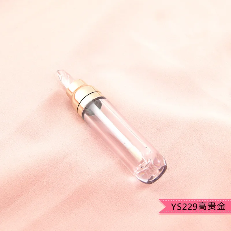 2022 new luxury pink white sheepskin lip stick case empty rhinestone glitter lipstick container lipgloss packaging tube for lady
