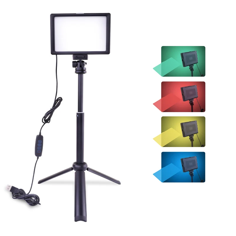 Shoot Live Streaming Youtube LED Photography Video Light Panel Lighting Photo Studio Lamp Kit With Tripod Stand RGB Filters