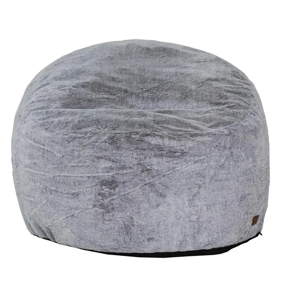 Bean Bag Chair Cover Bean Bag Chairs for Adults Pv Fur Light Grey BeanBag Cover Living Room Furniture Lazy Sofa Chair