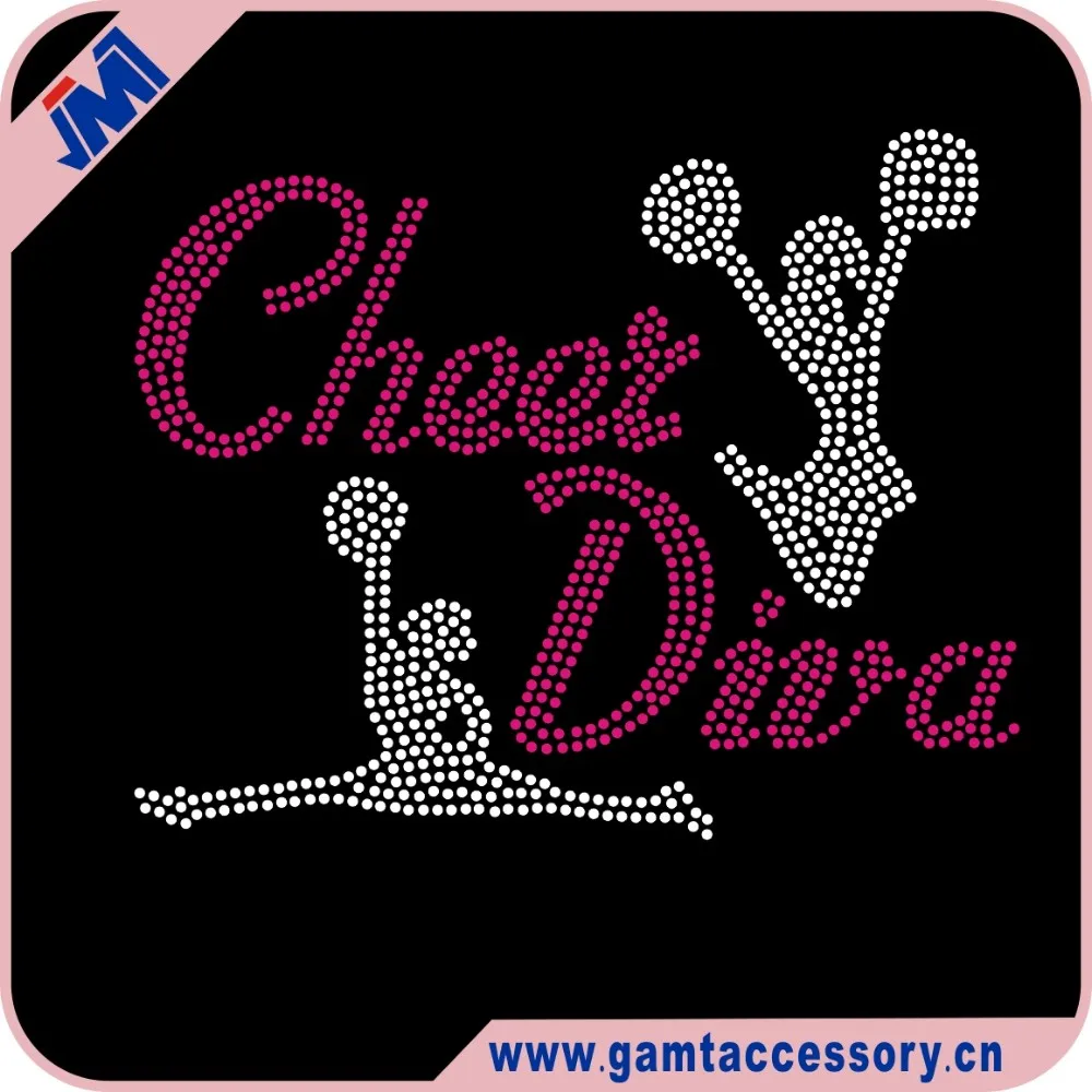 Cheerleader Gift Customized Design Crystal Iron on Rhinestone Heat Transfer for Garments