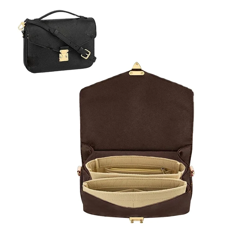 hot selling new luxury Italian alcantara woman purse handbag  insert bag  organizer for cosmetics