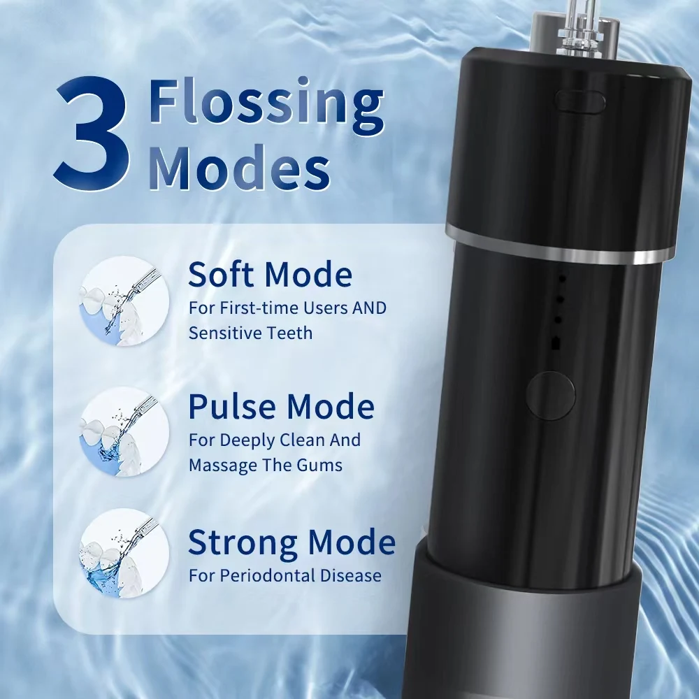 Mini Oral Irrigator USB Rechargeable Water Flossers Portable Dental Water Jet 200ml Water Tank Waterproof Teeth Power Cleaner