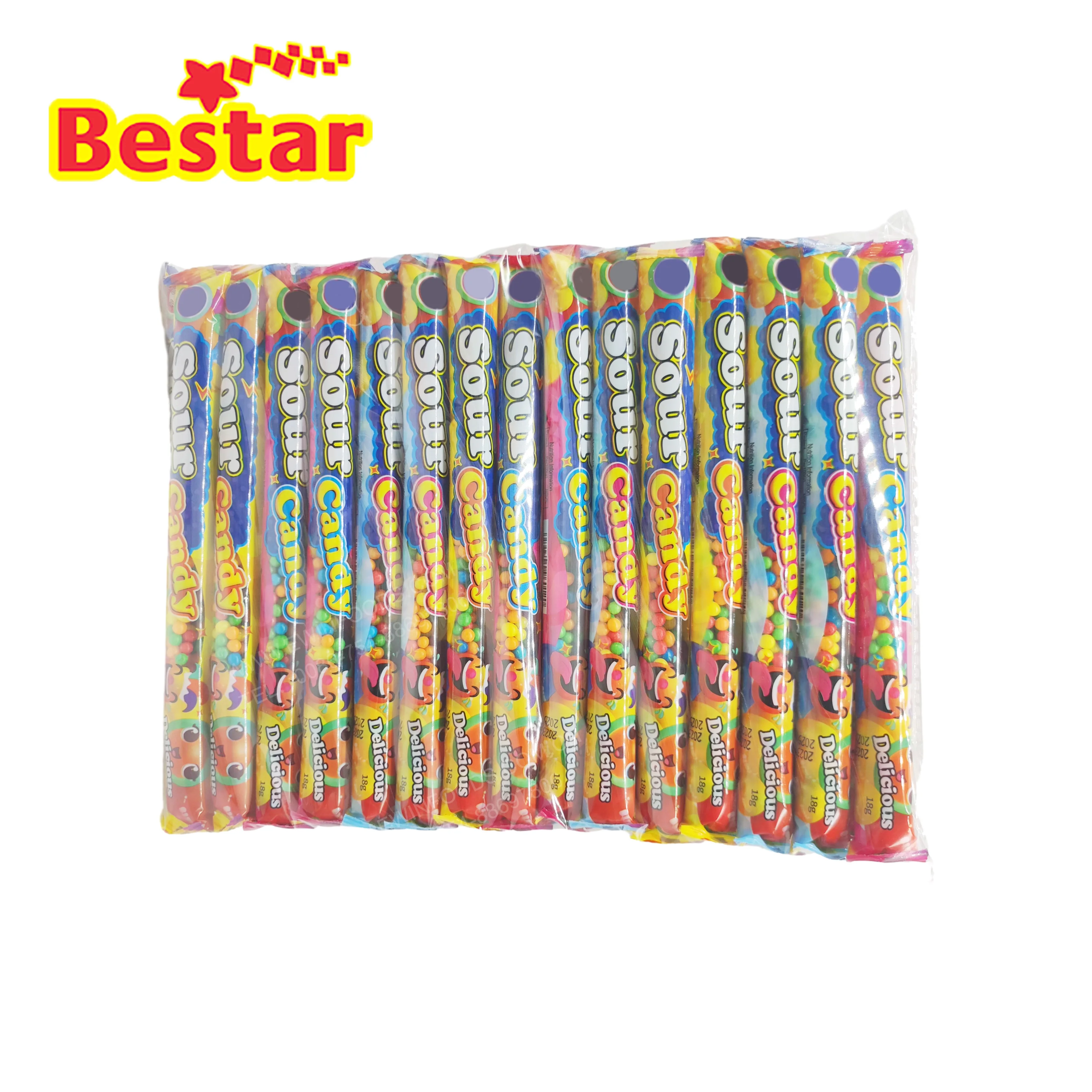 Sour puffed candy fruit sour candy factory price mini puffed candy