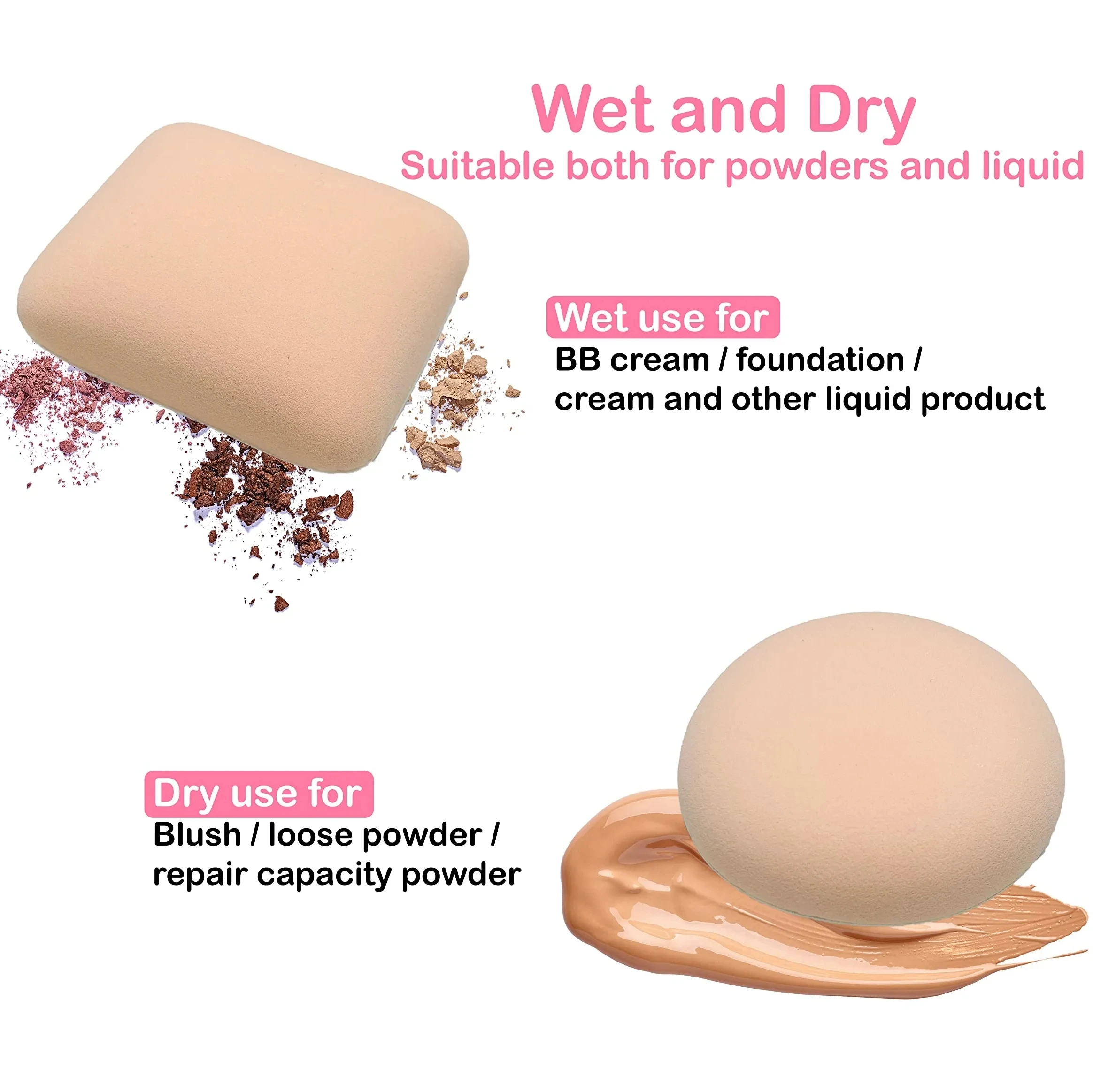 Non-Latex Dry Wet Air Cushion Sponge Puff Boxed Do Not Eat Powder Makeup Foundation Triangular Makeup Puff
