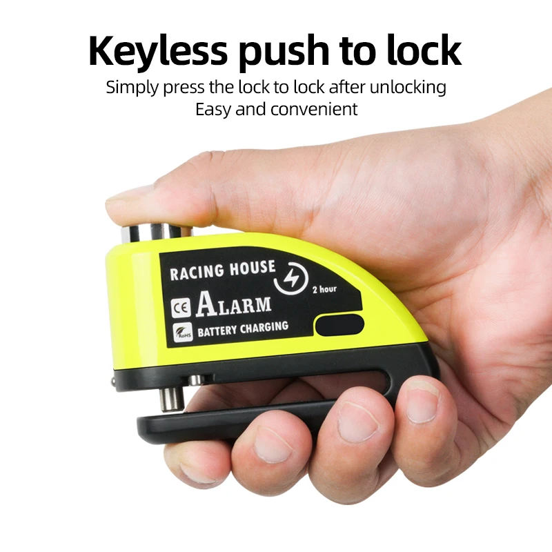 Bicycle Alarm Disc Brake Lock Motorcycle Rechargeable Disc Brake Lock 110 Db Waterproof Security Anti-Theft Mtb Alarm Lock