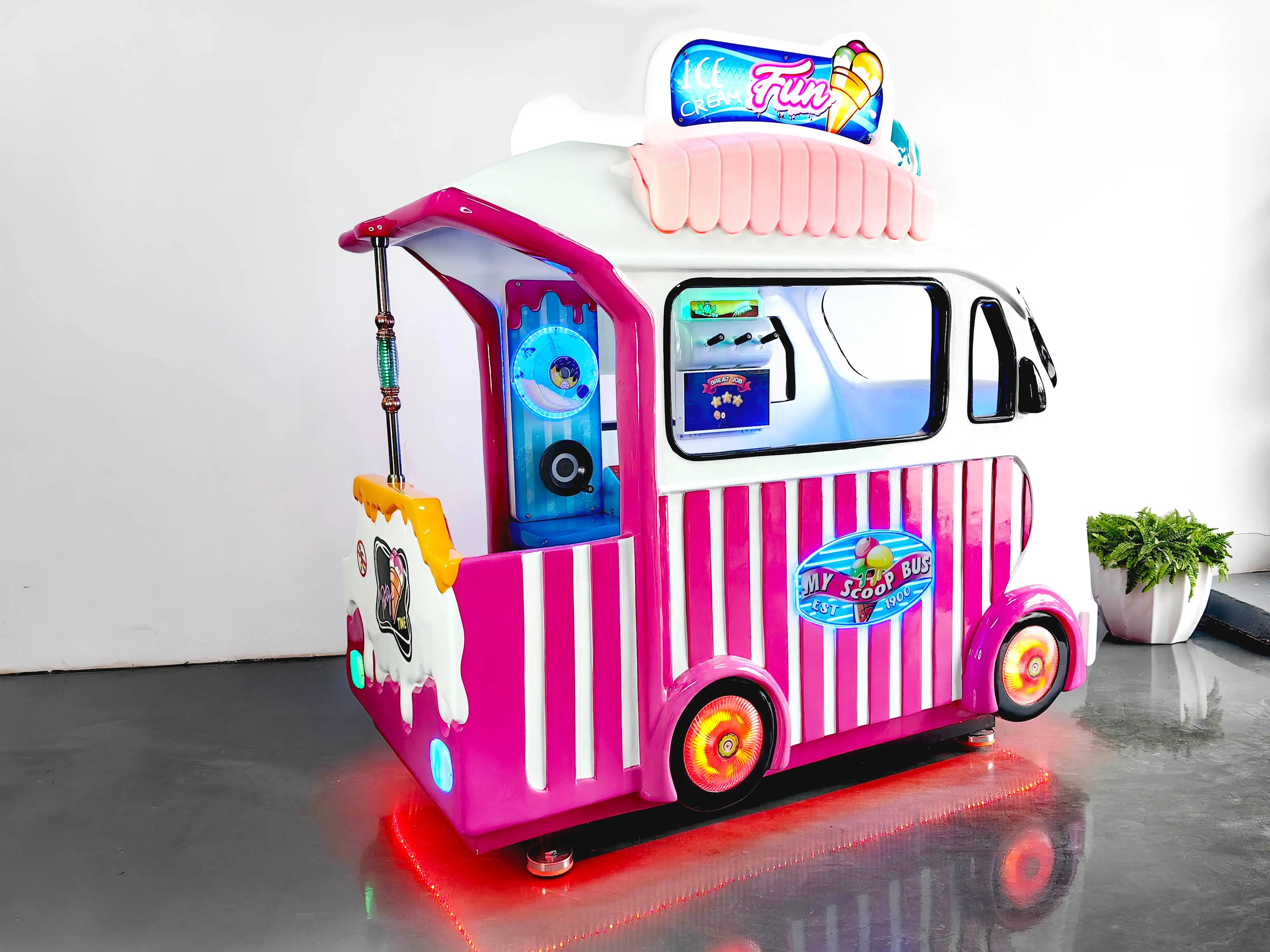 2024 CE virtual ice cream make 4 seat Family Entertainment kiddie rides indoor Coin Operated for Game Center kids playground