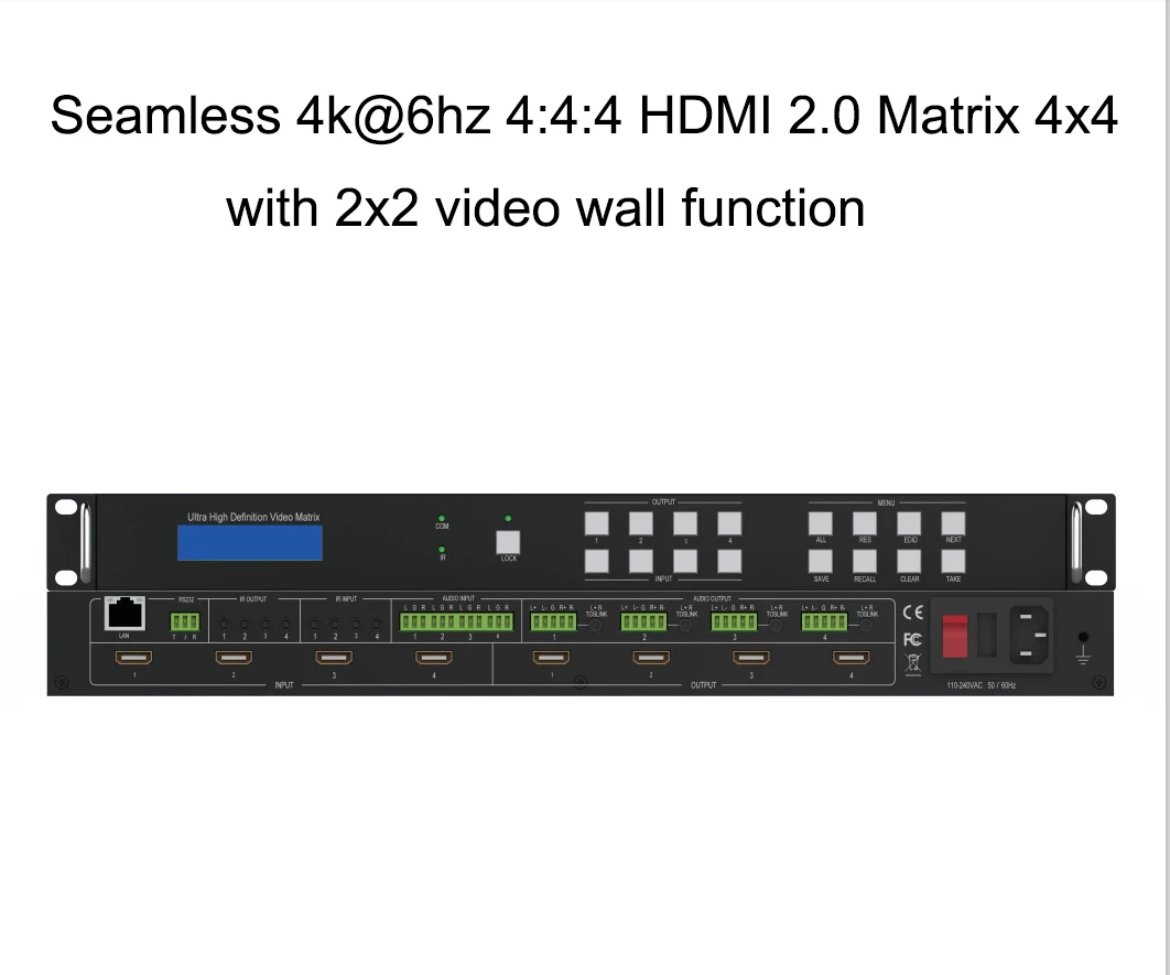 2.0 4kX2k hdmi matrix switch 4X4 4:4:4, HDCP2.2