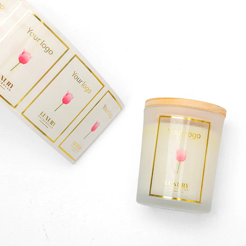 High Quality Luxury Candle Packaging Labels Gold Foil Logo Candle Sticker Labels Printing Custom for Candles