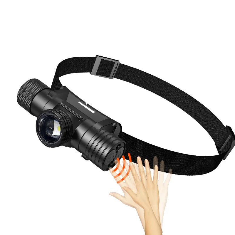 Retailer Factory Direct Sale Sensor Adjustable Headlamp Aluminum Alloy Head Torch mainly for Fishing Camping Running Headlamps