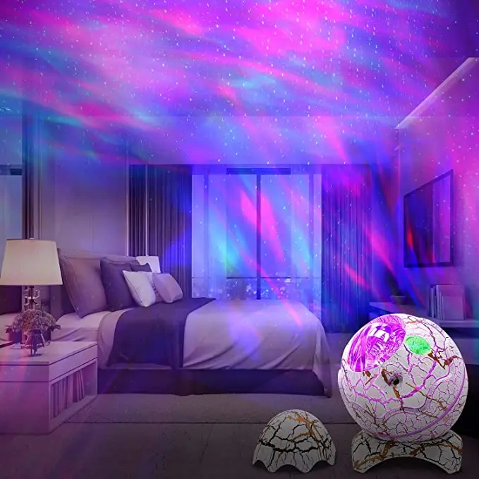 White Noise & Skylight for Kids Rooms Star Projector Northern Aurora Galaxy Projector Dinosaur Egg Night Light