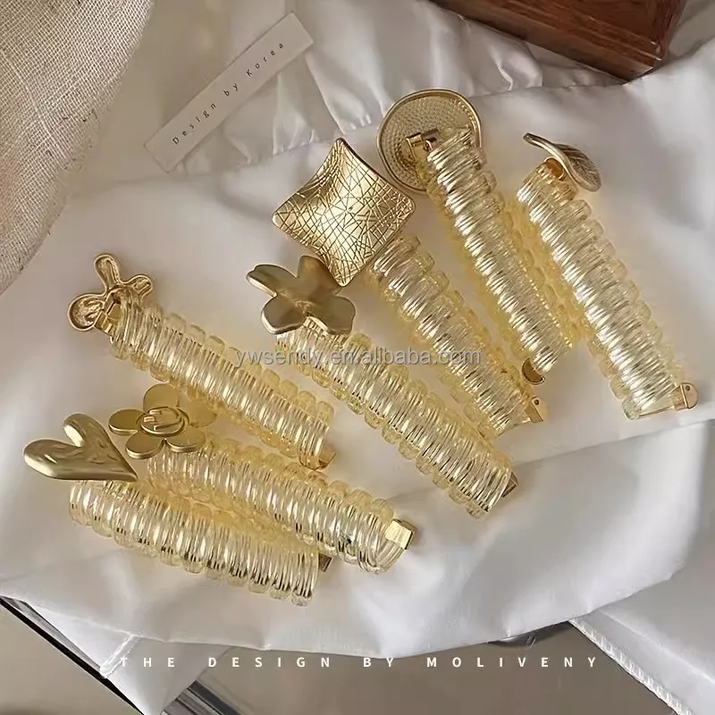 Wholesale Fashion high ponytail telephone line Hair rope Women Heart type Solid color High Elasticity Hair Ties