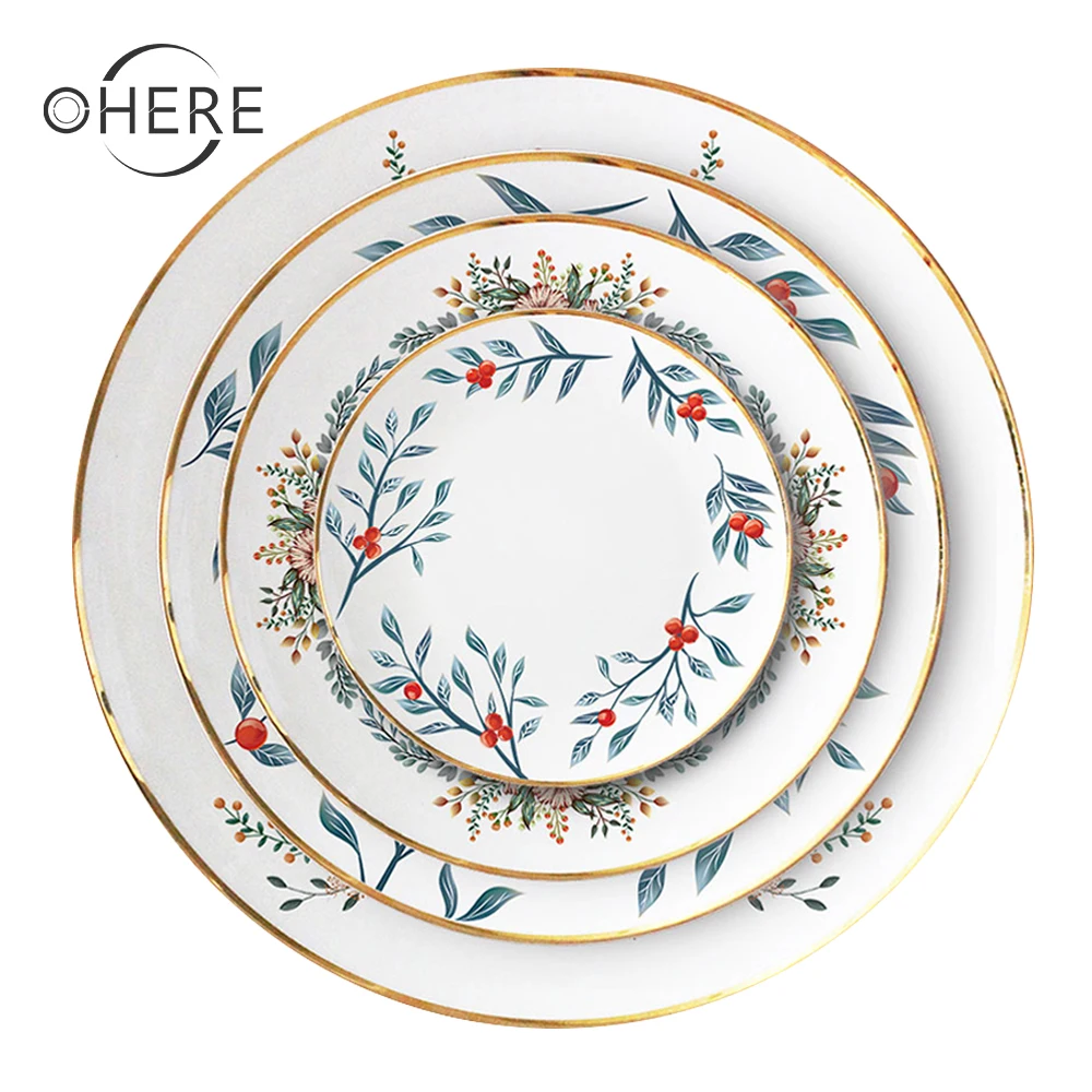 Свадебный arcopal обеденный набор ohere оптовая продажа обеденные тарелки с золотым ободком для ресторана