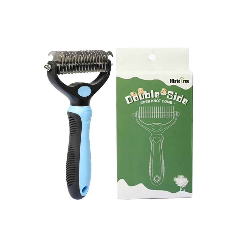 Factory Wholesale Dog brush Pet Hair Remover Double Sided Open Knot Comb Dog Dematting Tool Pet Dematting Rake Comb