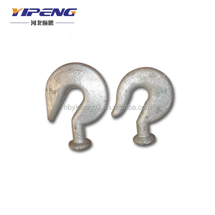 Hot dip galvanized Tongue Hooks 70kN Hot forged steel