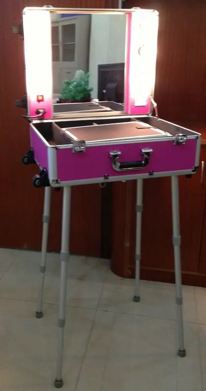 luxury aluminum rolling makeup case with lights makeup case with light and stand From Manufacturer Winx Foshan,Guangdong,China