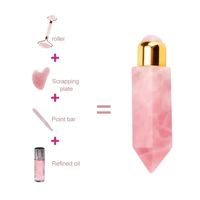 High Quality Natural Crystal Jade Essential Oil Massage Gua Sha Roller Ball Bottle