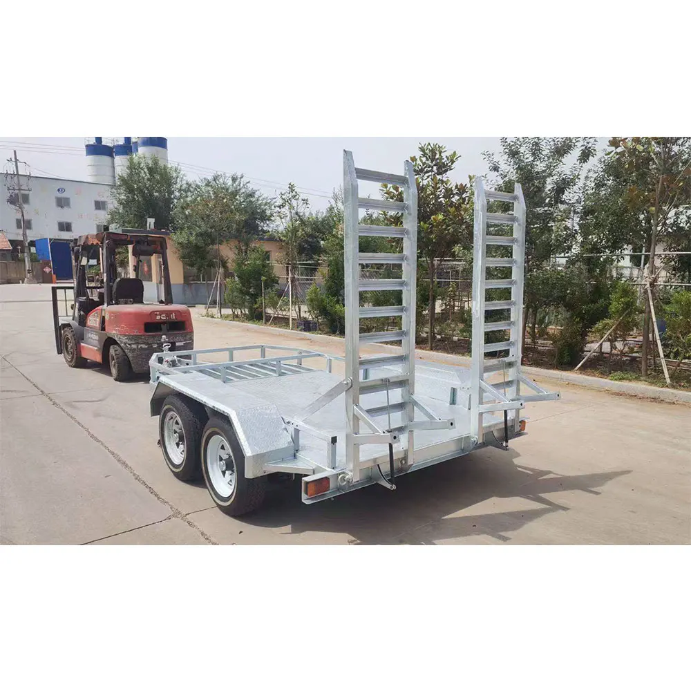 500kg Car Trailer with Double Axle Galvanized Steel and Aluminium Ramps From China
