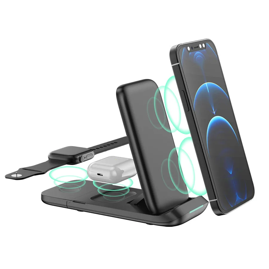 trending products 2021 new arrivals foldable 3 in1 wireless charger stand fast charging Charging Stand & Holder