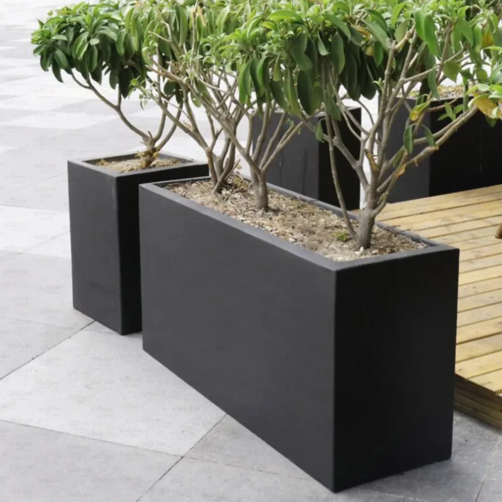 Indoor Outdoor Home Decor Flower Pots Fiber Glass Pots Planters  Eco-friendly Country Balcony Garden Plant Pot