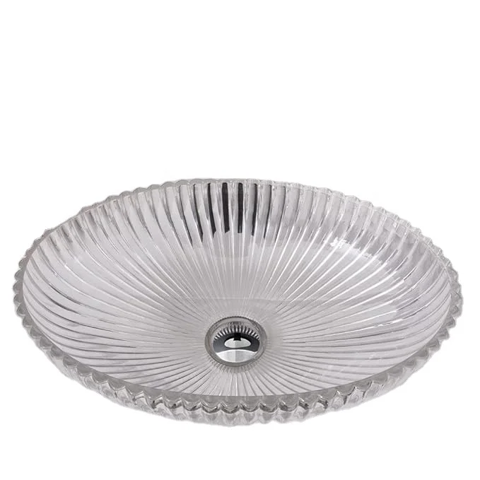 Hot Sale Luxury Crystal Glass Vessel Sink Bathroom Oval Vessel Art Tempered Glass Wash Basin