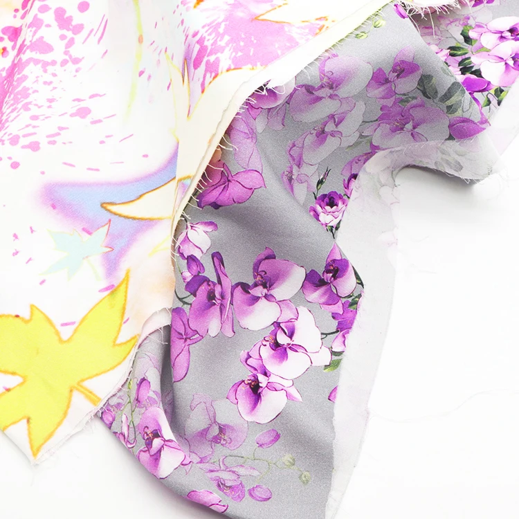 Оптовая продажа, Экологически чистая в наличии, красивая Цветочная цифровая печать на заказ, 100% полиэфирная ткань