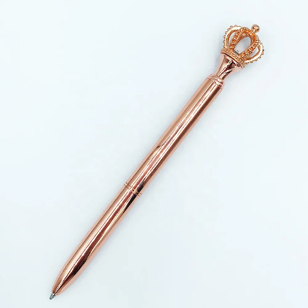 Best Selling Personalised Metal King Queen Crown Top Ball  Pen For Lady