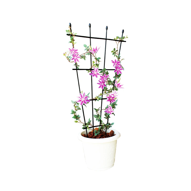 High Quality Metal Plastic Plant Pot Yard Lattice Fan Shaped Trellis for pots