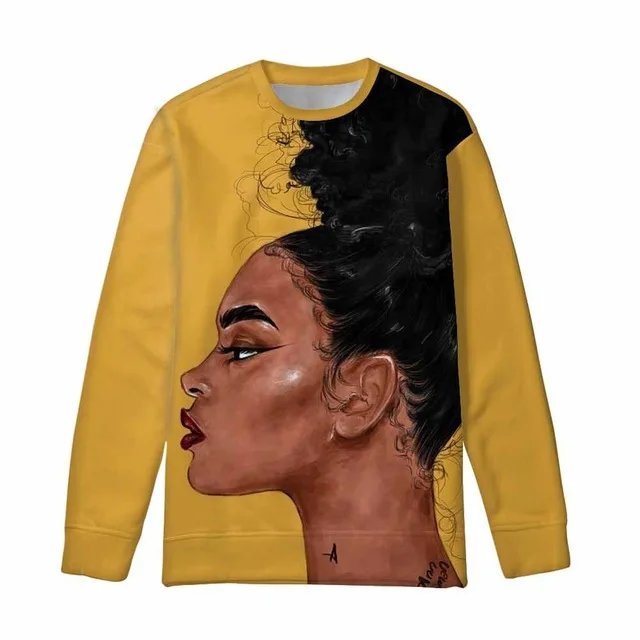 
Hoodies Sweatshirts Women Black Girls Magic African Pullovers with Pocket Ladies O-neck Streetwear Tops Sweat Femme 