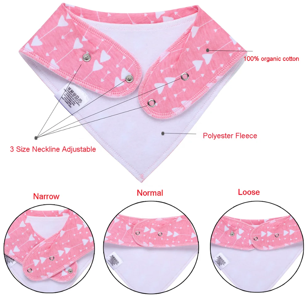 
Amazon hot selling soft unisex Baby Bandana Bib Set 4/8-Pack high quality organic cotton bib with teether 