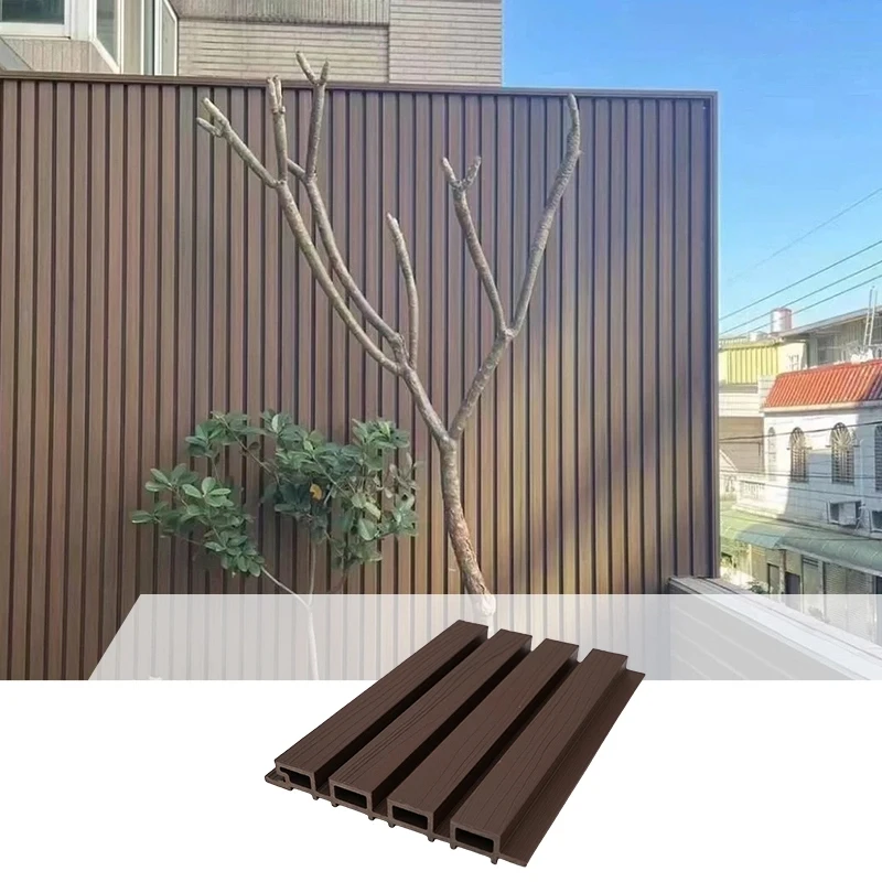 Anti-UV Eco-Friendly Co-Extrusion Wood Plastic Composite Outdoor WPC Grooved Wall Panel Cladding