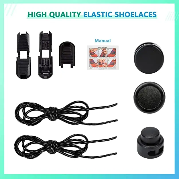 No Tie Shoelaces Lazy Shoe Lace Lock Bungee locking system Reflective elastic shoelaces with print lock lacefor Adults and Kids