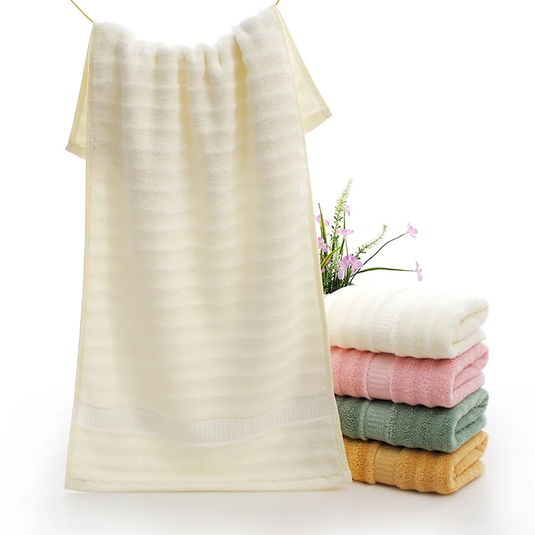 
direct factory buy bamboo towel with wave design jumpping volour towel thick and soft wholesale china product bath face towel 