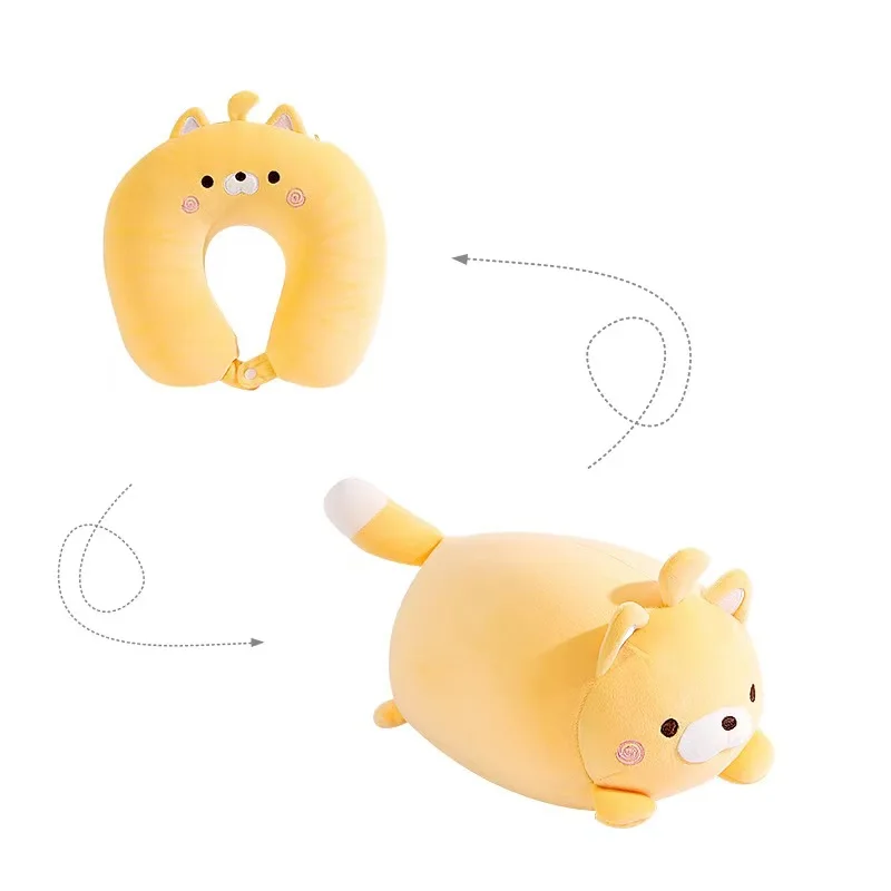 Cute penguin U-shaped pillow multifunctional deformable neck pillow dual-use plush toy for children