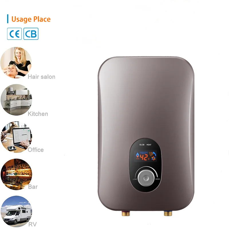 Smart 3500W 120V Wall-Mounted Energy Saving Tankless Electric Instant Water Heater Household Use Plastic Housing