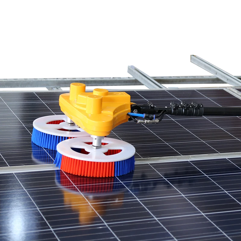 Solar panel cleaning kit with automatical rotating dry/water solar panel cleaning brush machine for Solar panel cleaning