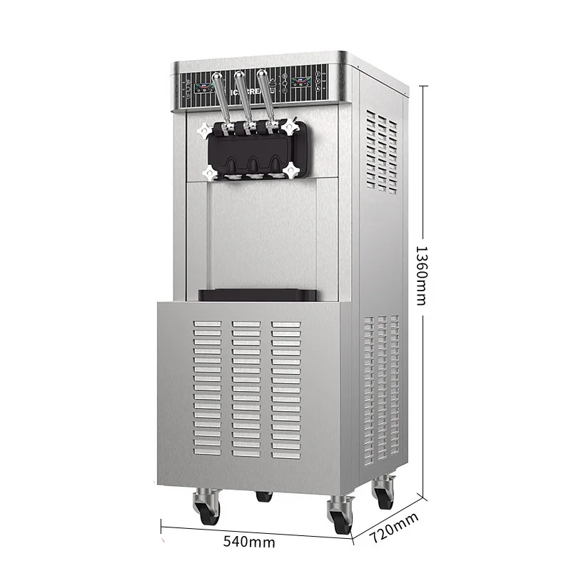 Fully automatic commercial sundae ice cream machine three heads soft ice cream machine cone machine