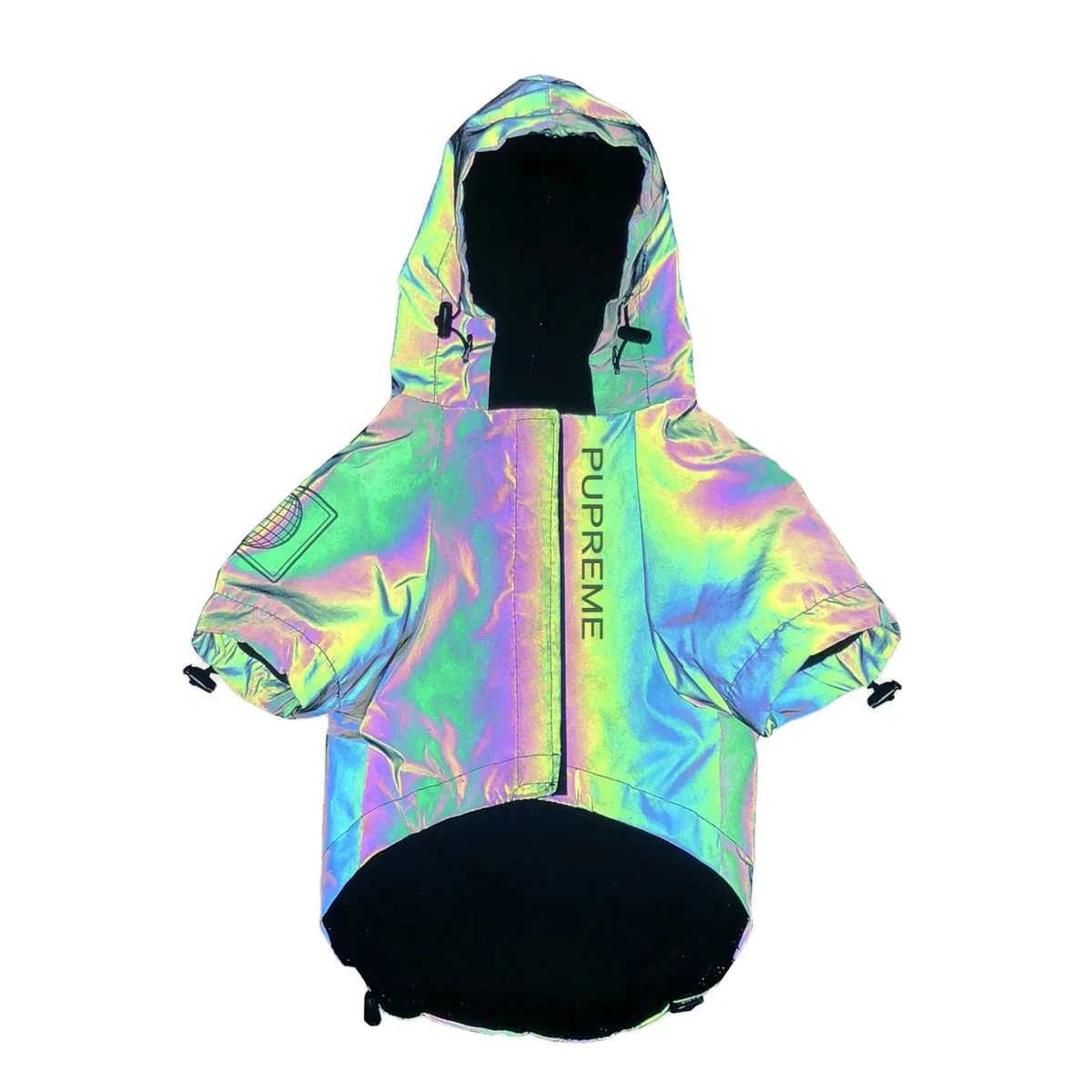 wholesale China factory high vis rainbow color reflective safety pet dog fashion jacket vest coat for dog outside running safety