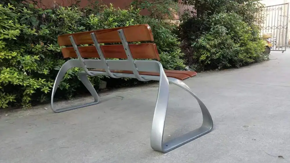 Cast iron garden bench furniture  Outdoor aluminumFrame  morden  park  chair with armrest