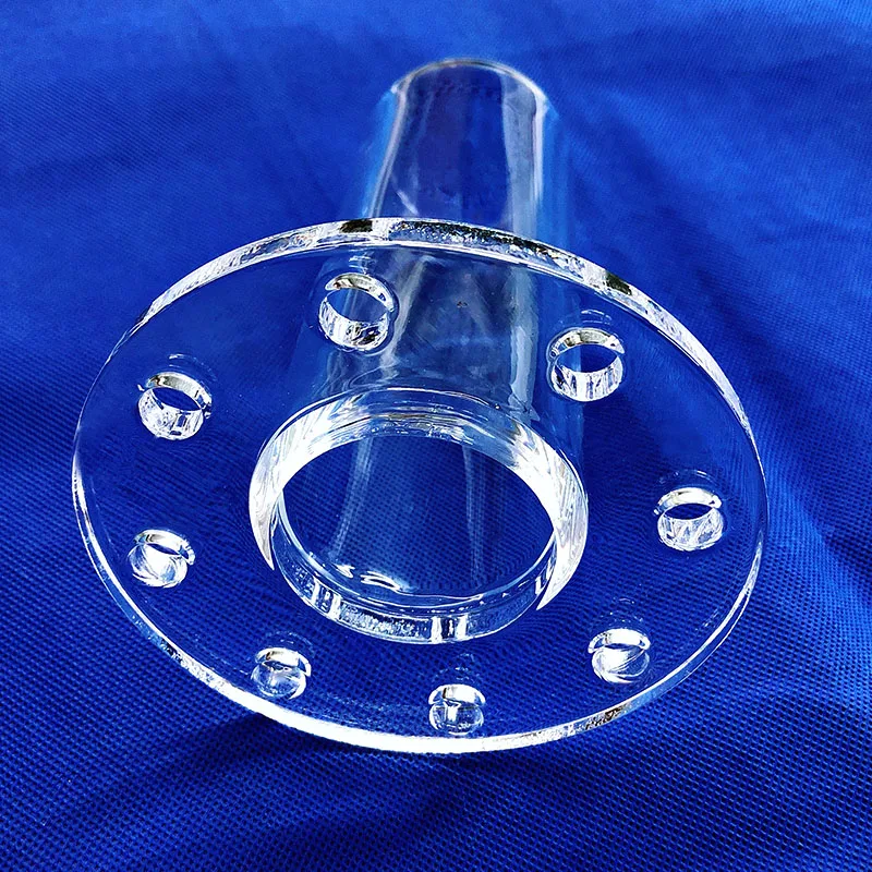Transparent fused quartz glass reaction kettle quartz tube reactor with Flange