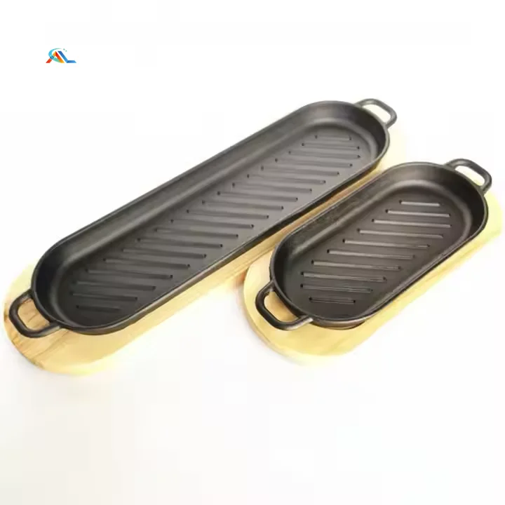 Hot-sale Cast Iron Non stick Hot Baking Sizzling Plate Kitchenware / Home Food Server Tableware Sizzling Plate