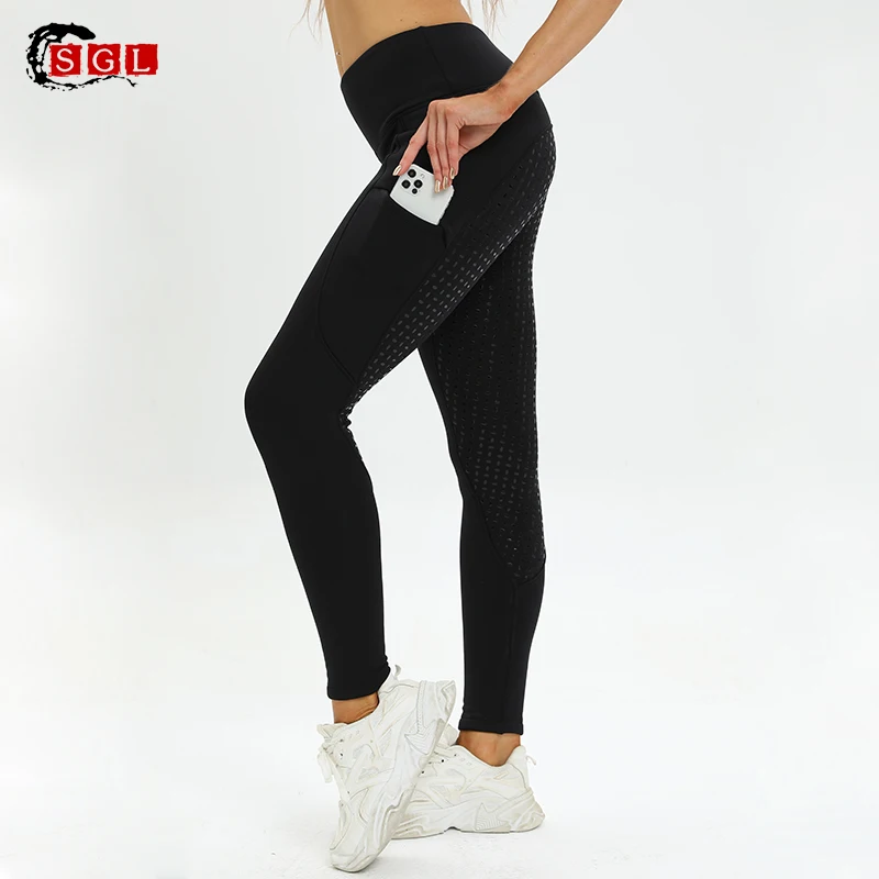 OEMHorse Riding Breeches High Rise Riding Breeches Phone Pocket Riding Leggings Riding Tights  Ladies Silicone Breeches