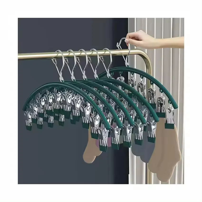 Factory Direct Sale Multi-Functional Stainless Steel 10 Clip Underwear Socks Metal Hanger For Household And Daily Use