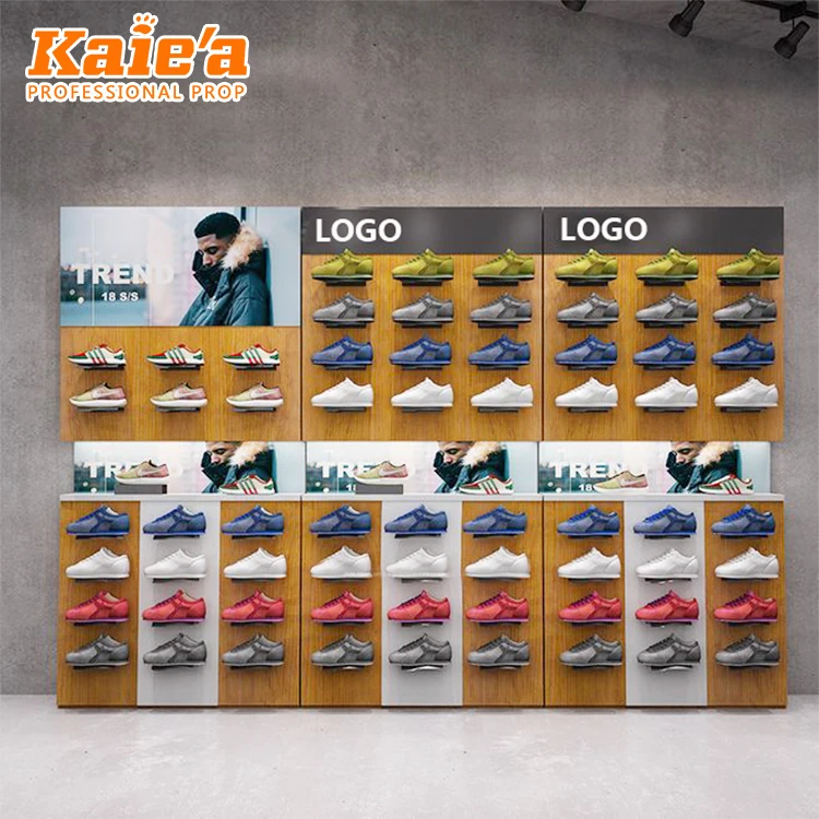 Modern vertical design wall floor stands levitating shoes display for retail shop Display Shelving For Shoes