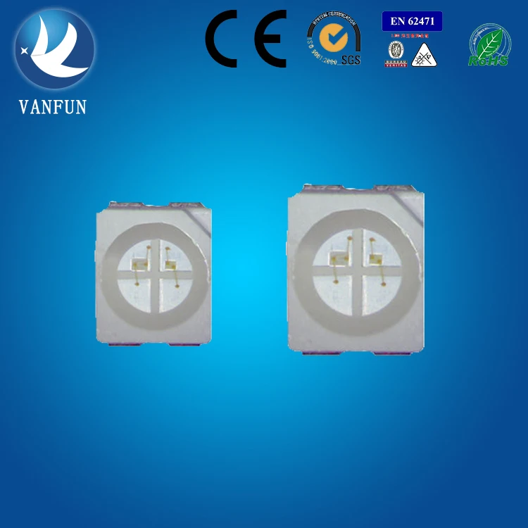 VanFun SMD Factory Sample 4-Pin LED Lighting Chip 3528 0.06W Power with RGBW White Blue Green Warm White Emission 5mm Size