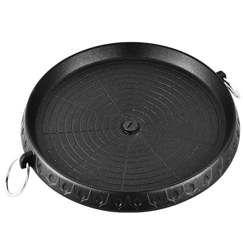 Wholesale commercial round korean bbq plate nonstick bbq plate korean bbq grill pan