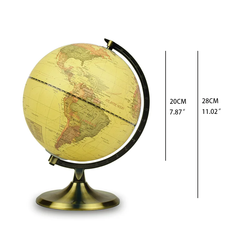 World Map Globe Decor Desk Earth Globe Le Globe Terrestre with Metal Meridian and Base