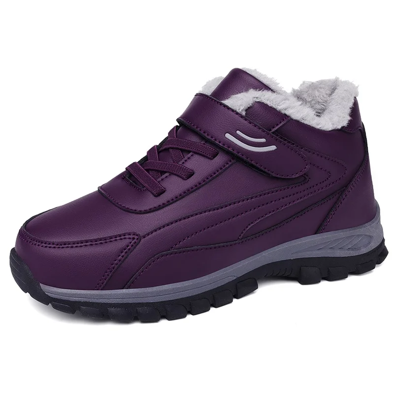 Outdoor winter warm fur Hiking Shoes Wading trekking anti slip Breathable mountain rock climbing Shoes for senior citizens